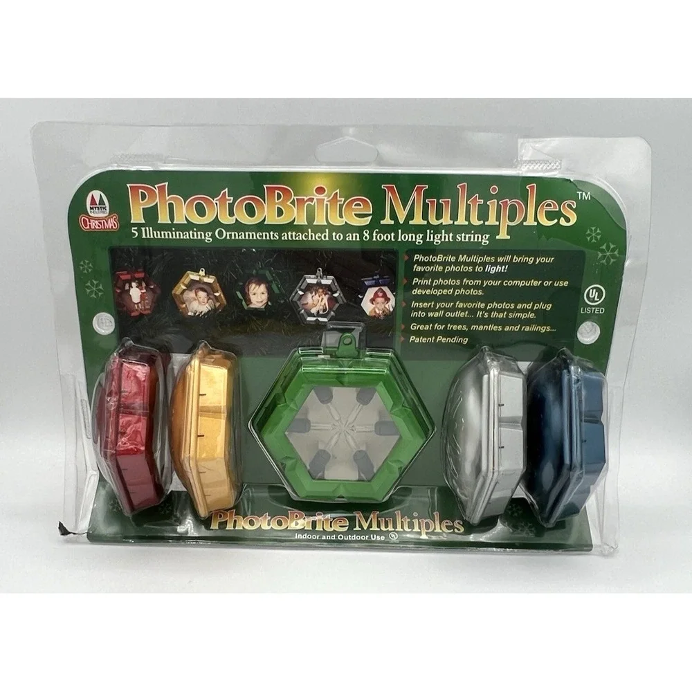 PHOTOBRITE String Christmas Illuminating Photo Ornaments New In/Outdoor New